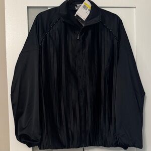 Nike Women's Black Pleated Bomber Jacket